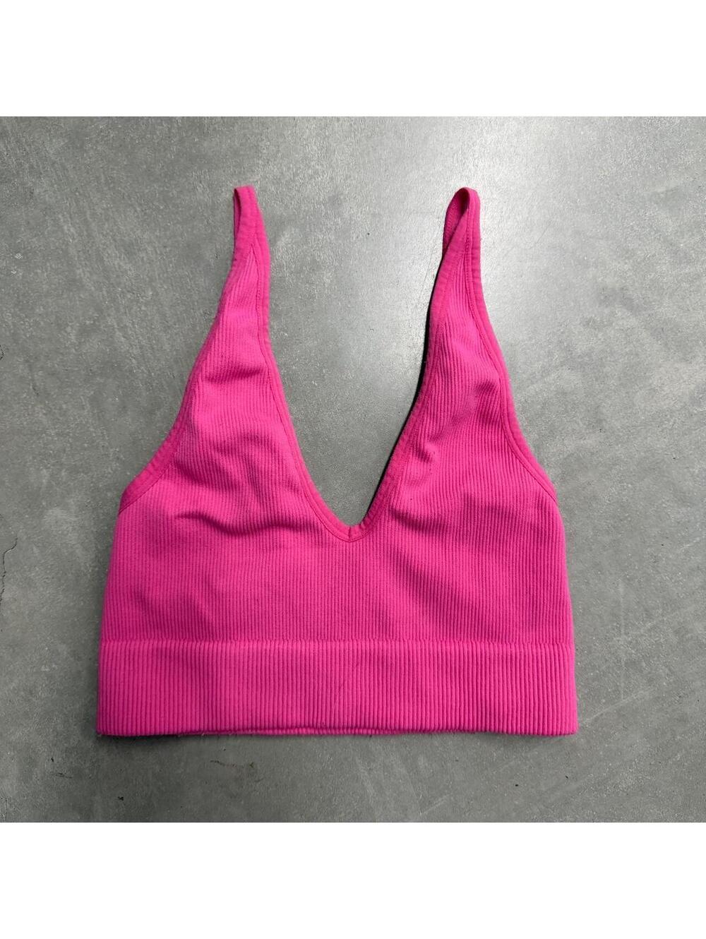 Garage Pink Ribbed Crop Tank Top Women’s Extra Small Adjustable Strap Y2K
